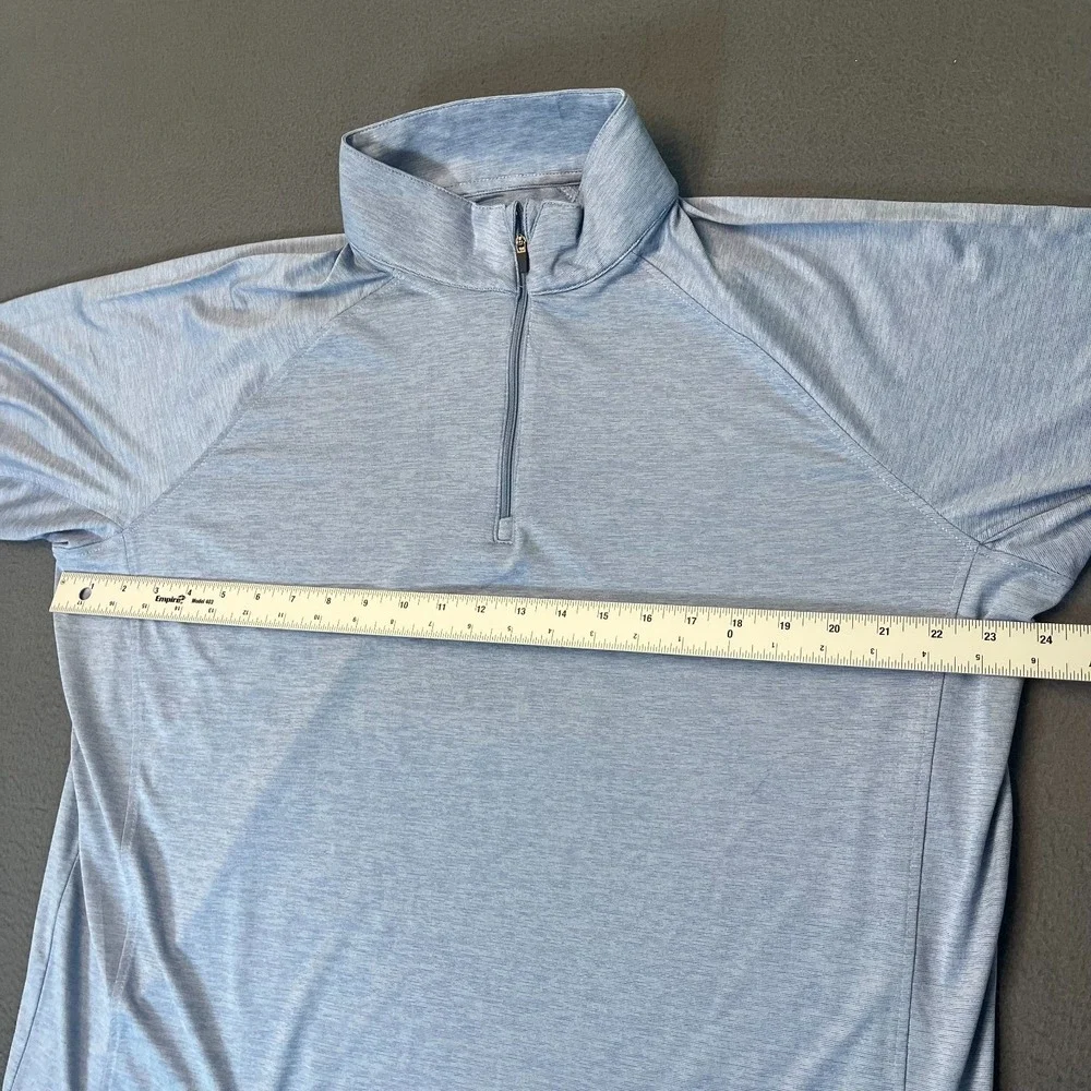 Unbranded Mens Size Large 1/4 Zip Pullover Blue Golf‎ Logo Stretch Mock Neck